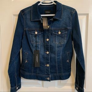 NWT Liverpool Button Down Embroidered Jean Jacket Sz M